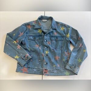 Stella McCartney Kids Colorful Star Print Denim Jacket Girls Size 14 Years
